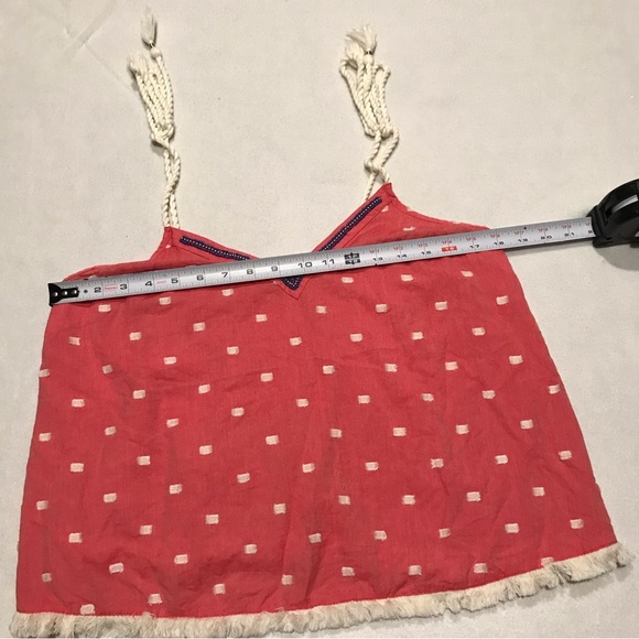 Aerie tank top, twisted rope straps, red with white checks, medium - Picture 3 of 5